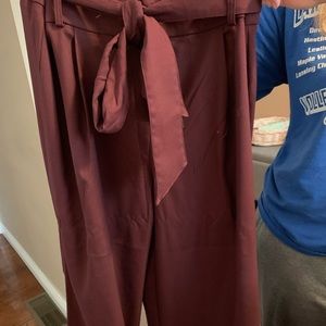 Ann Taylor Paper bag waist dark wine beautiful